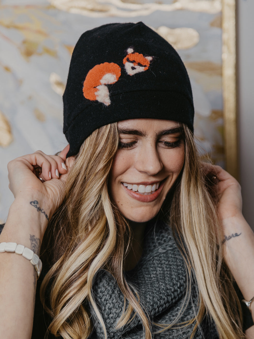 Sleeping Fox Cashmere Hat