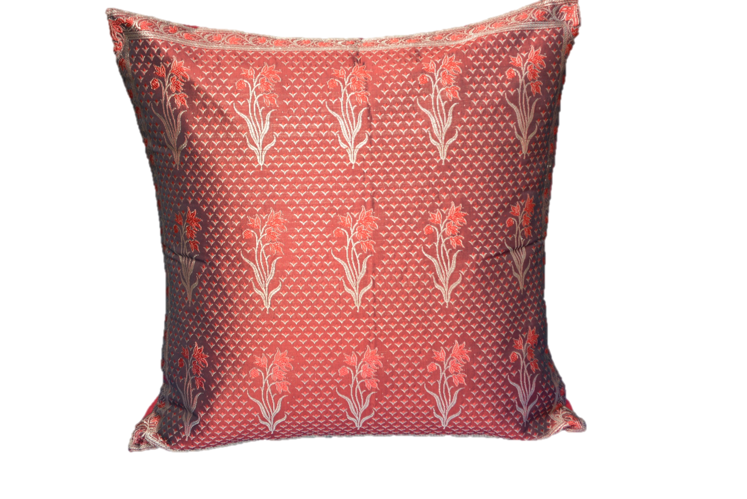Hand woven Brocade Holiday Decorative Throw Pillow Case