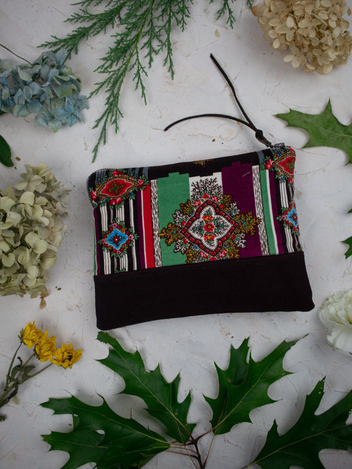 Geo Paisley Velvet Mini Clutch