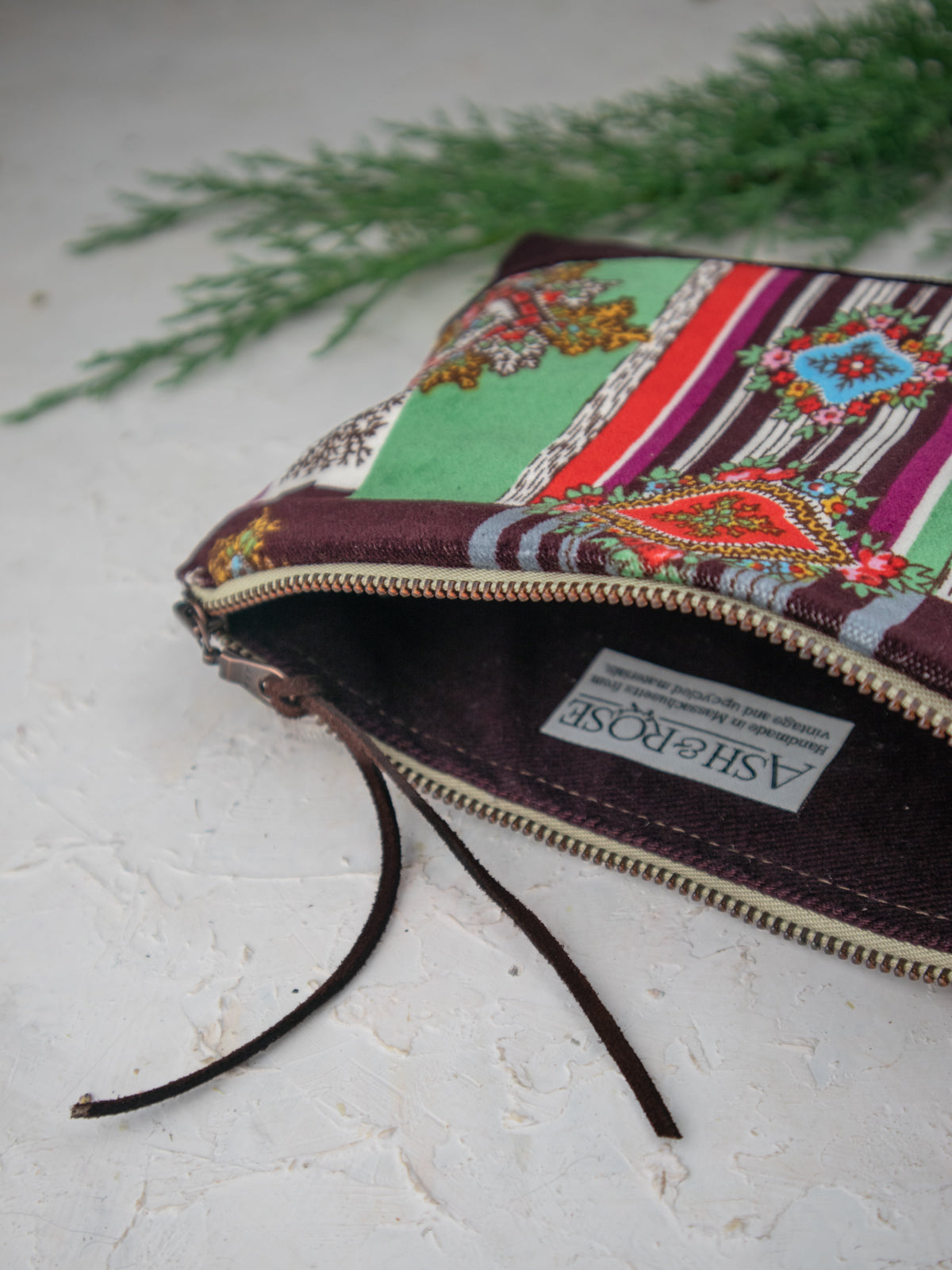 Geo Paisley Velvet Mini Clutch