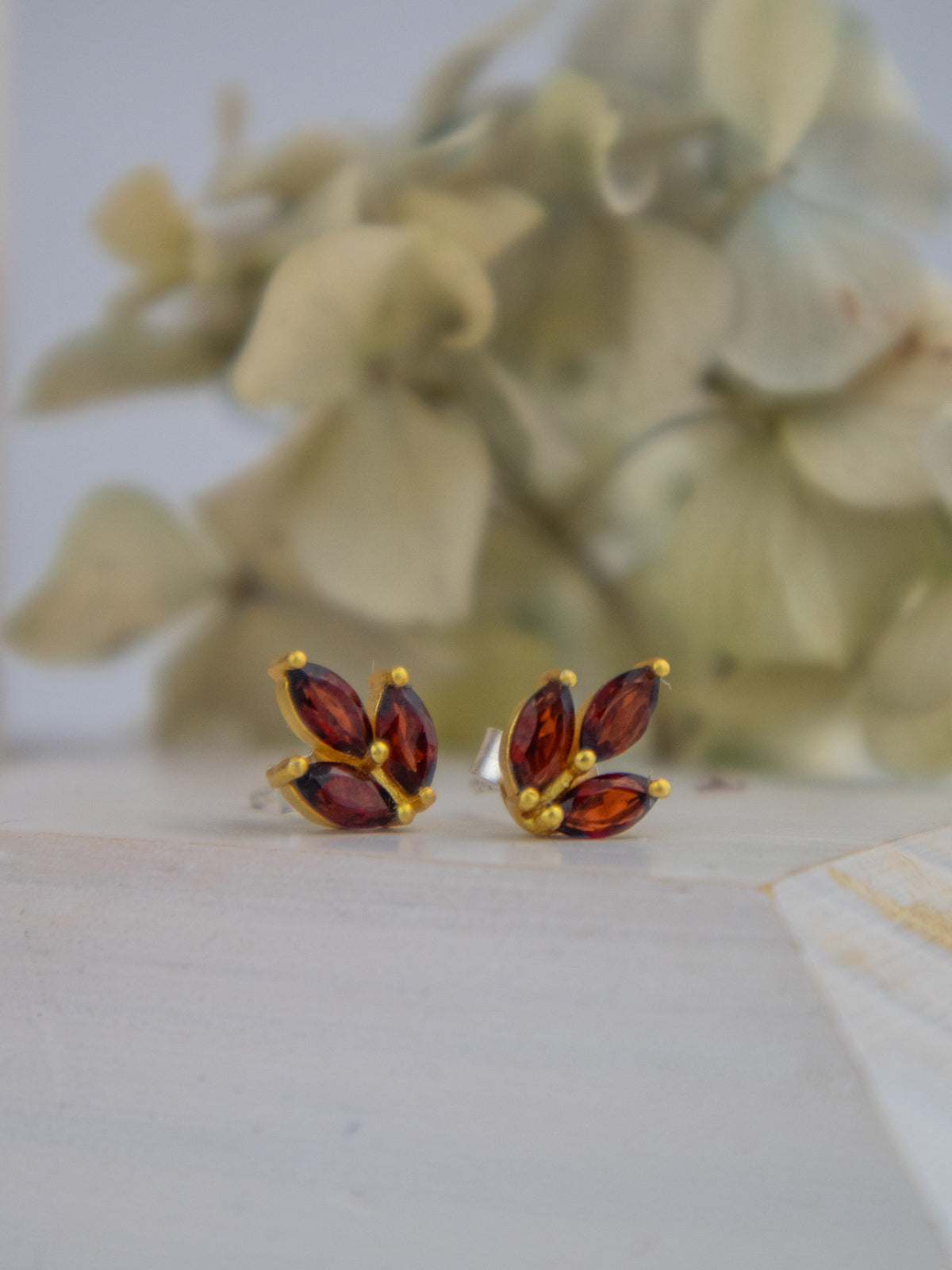Tri Leaf Stud Earrings