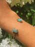 Apatite and Gold Cuff Bracelet