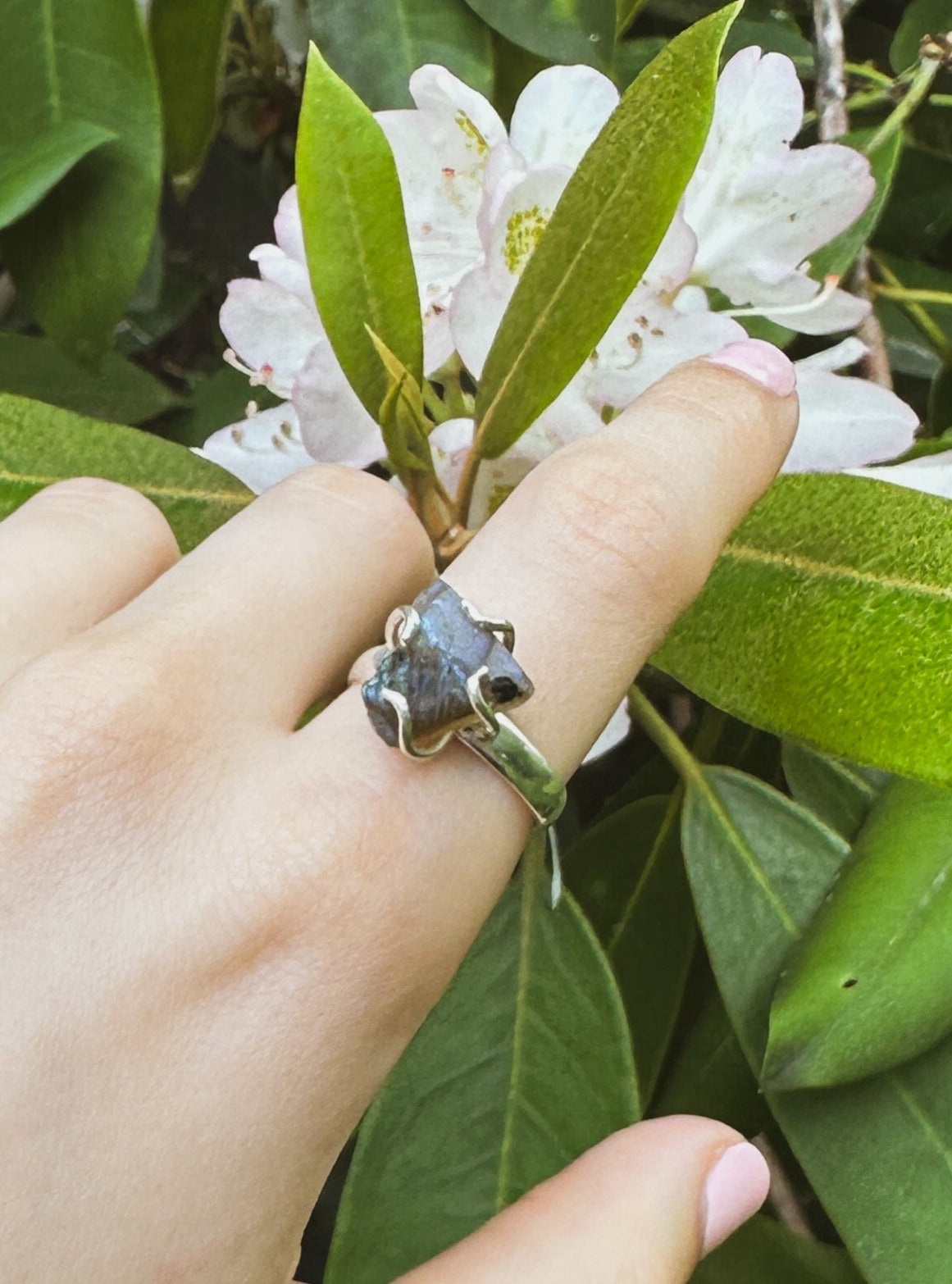 Raw Labradorite Prong Ring - FINAL SALE