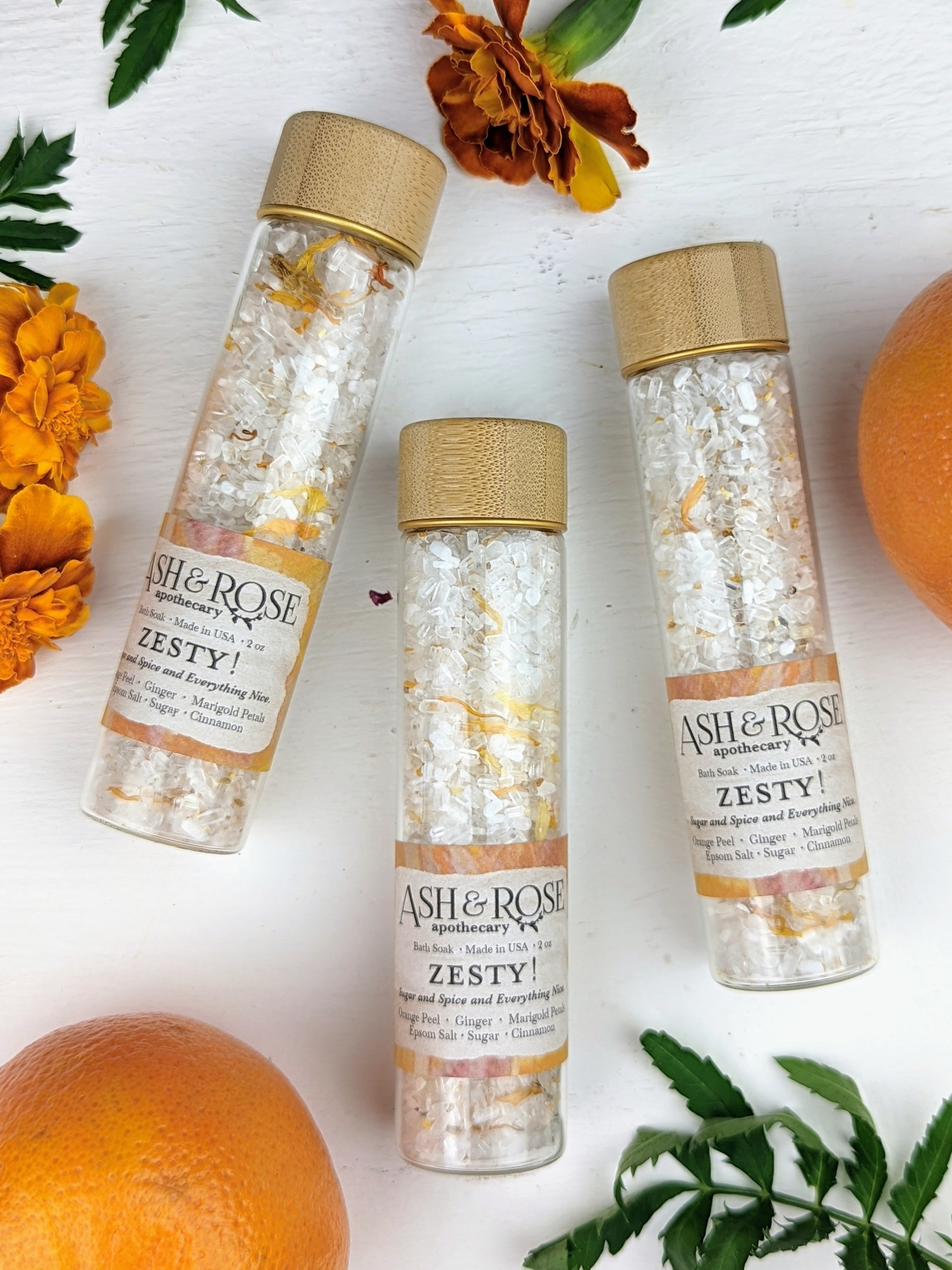 Zesty Orange Ginger Bath Salt Vial