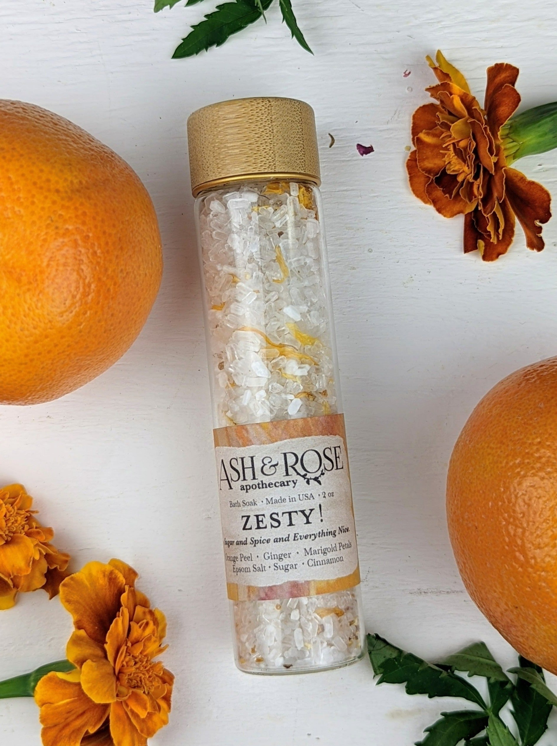 Zesty Orange Ginger Bath Salt Vial