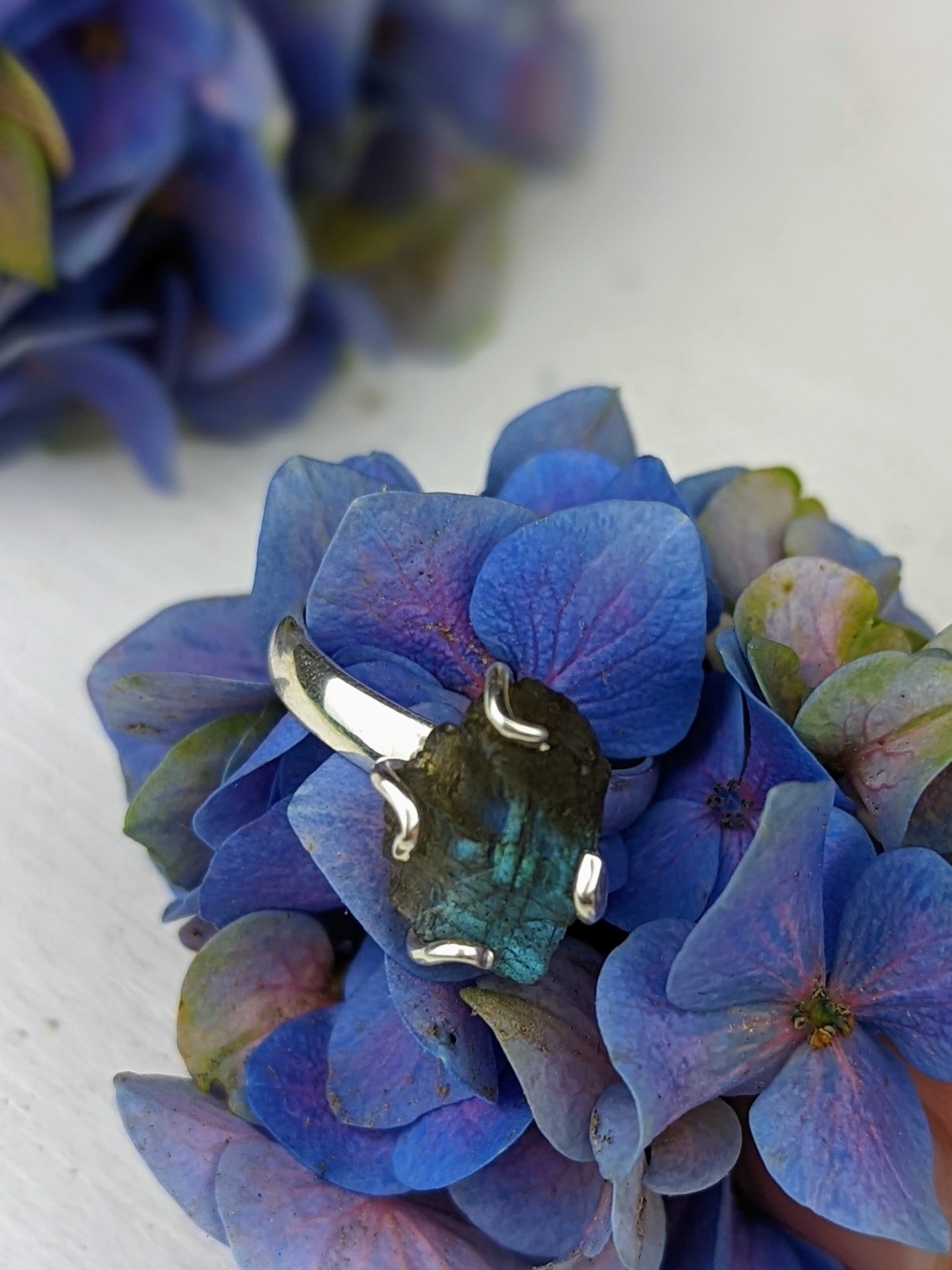 Raw Labradorite Prong Ring - FINAL SALE