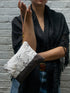 Winona Embroidered Linen Wristlet