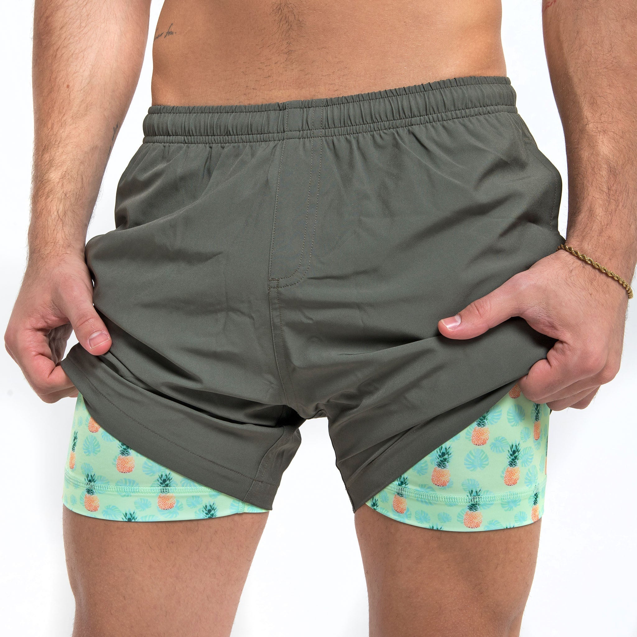 Performance Gym Short + Compression Liner - Green