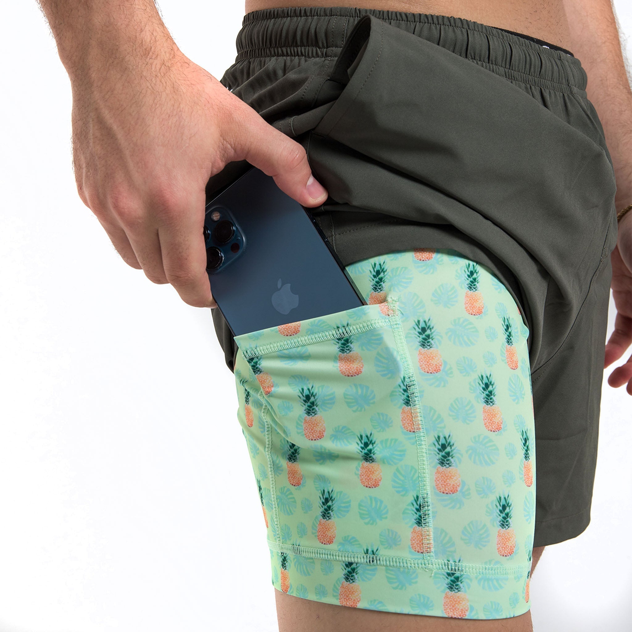 Performance Gym Short + Compression Liner - Green