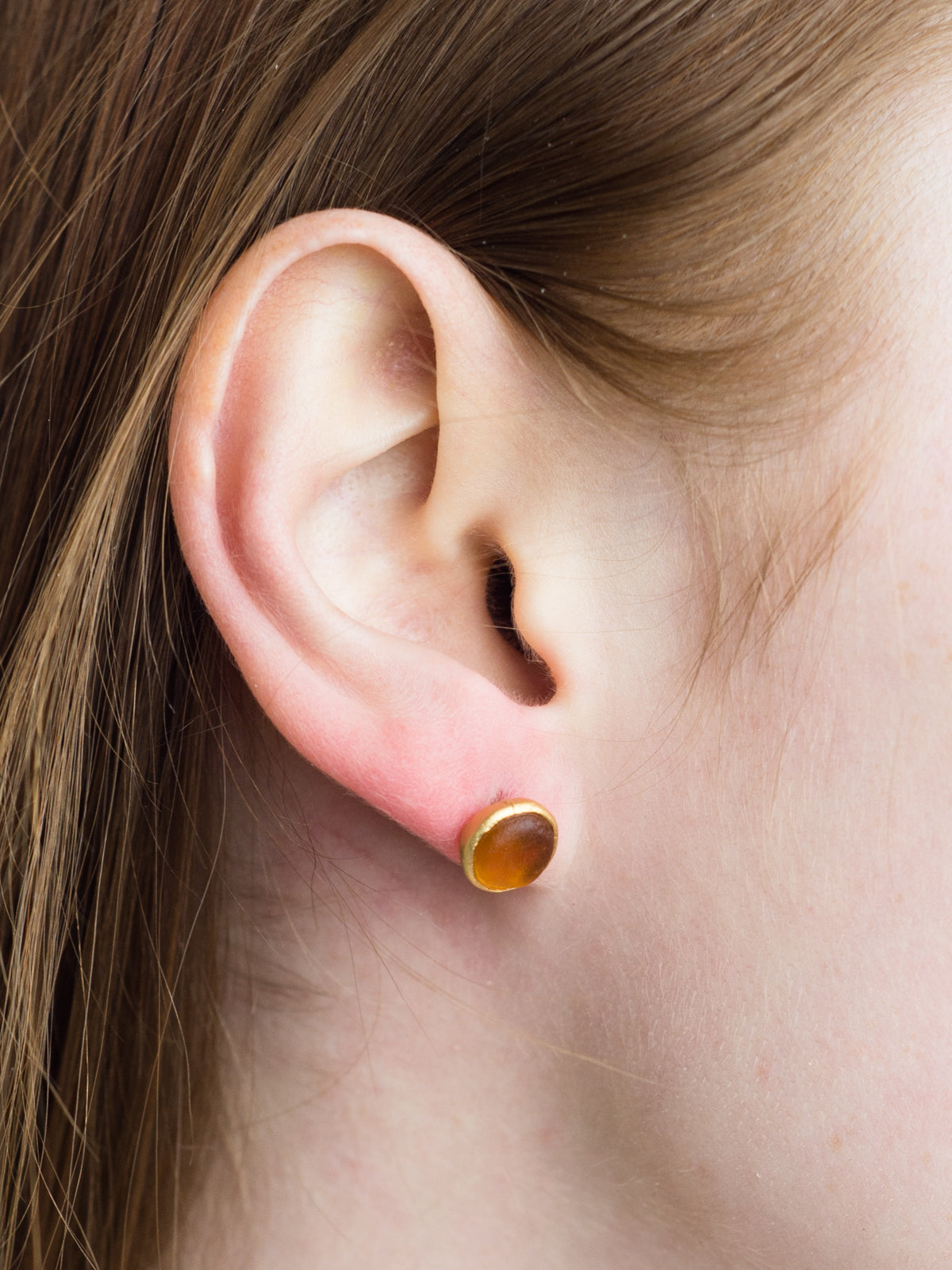 Bright Spot Gold and Glass Stud Earrings by Ash & Rose